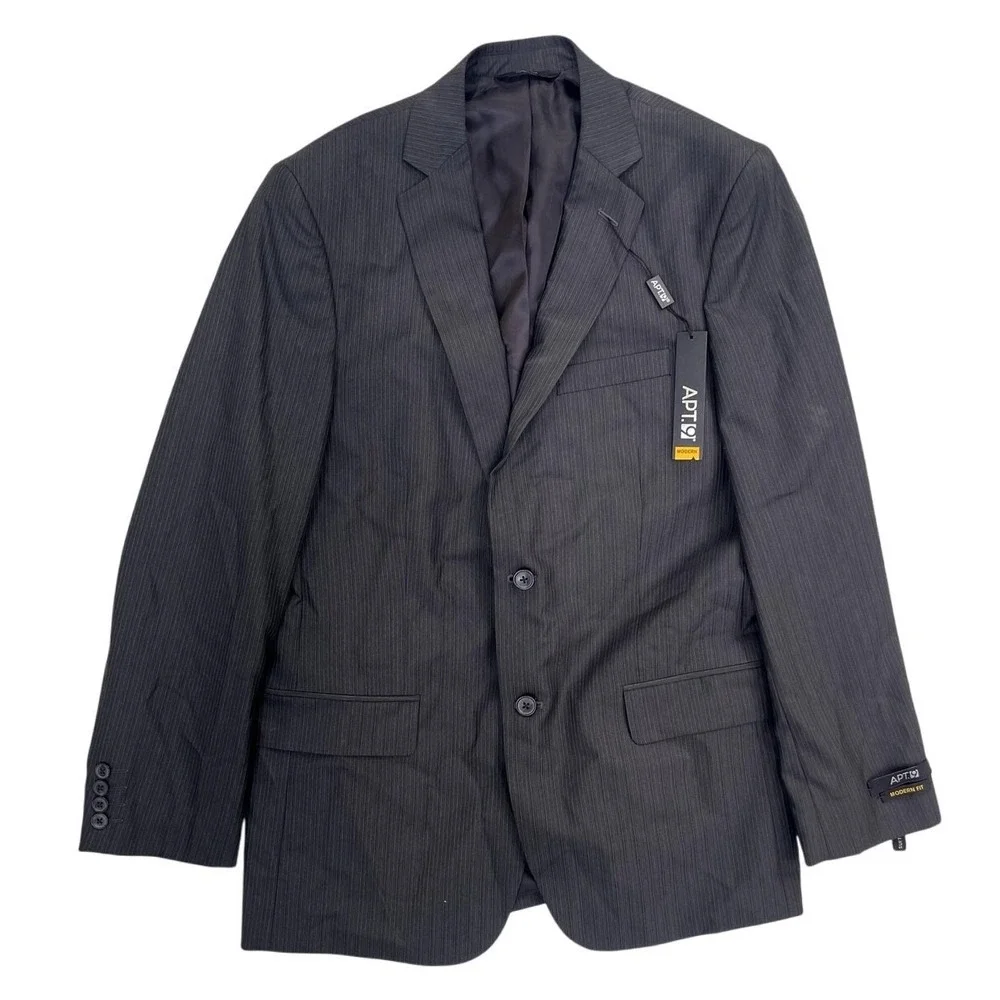Apt. 9 Suit Coat Mens 40R Gray Modern Fit Pinstripe Suit Jacket Separate NEW